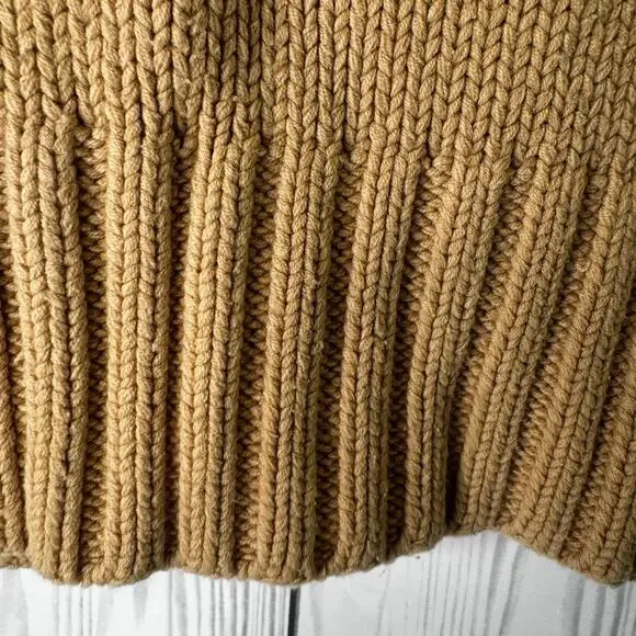 VTG Gap Y2K  Turtleneck Sweater Womens Small 2002 Chunky Cotton Blend Tan - Picture 2 of 7